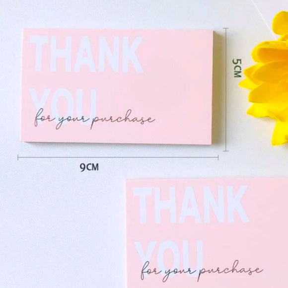 25 PK Pink Thank You for Your Purchase Cards - Picture 4 of 5